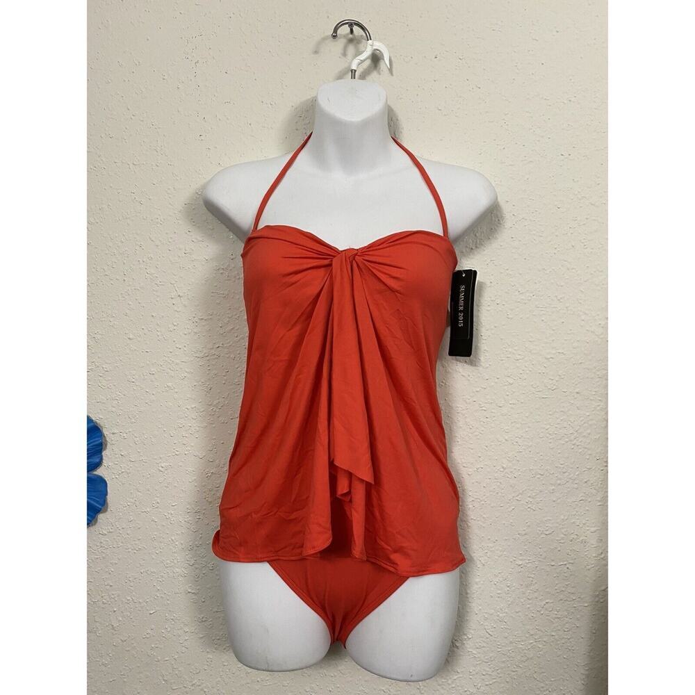 Vintage Ralph Lauren Flyaway Women's Swimsuit Sz 4 Red Halters Padded $114